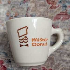 Mister Donut White Diner Style Coffee Mug
